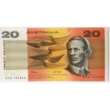 AUSTRALIA 1991 . TWENTY 20 DOLLAR BANKNOTE . ERROR . SHIFTED REGISTRATION